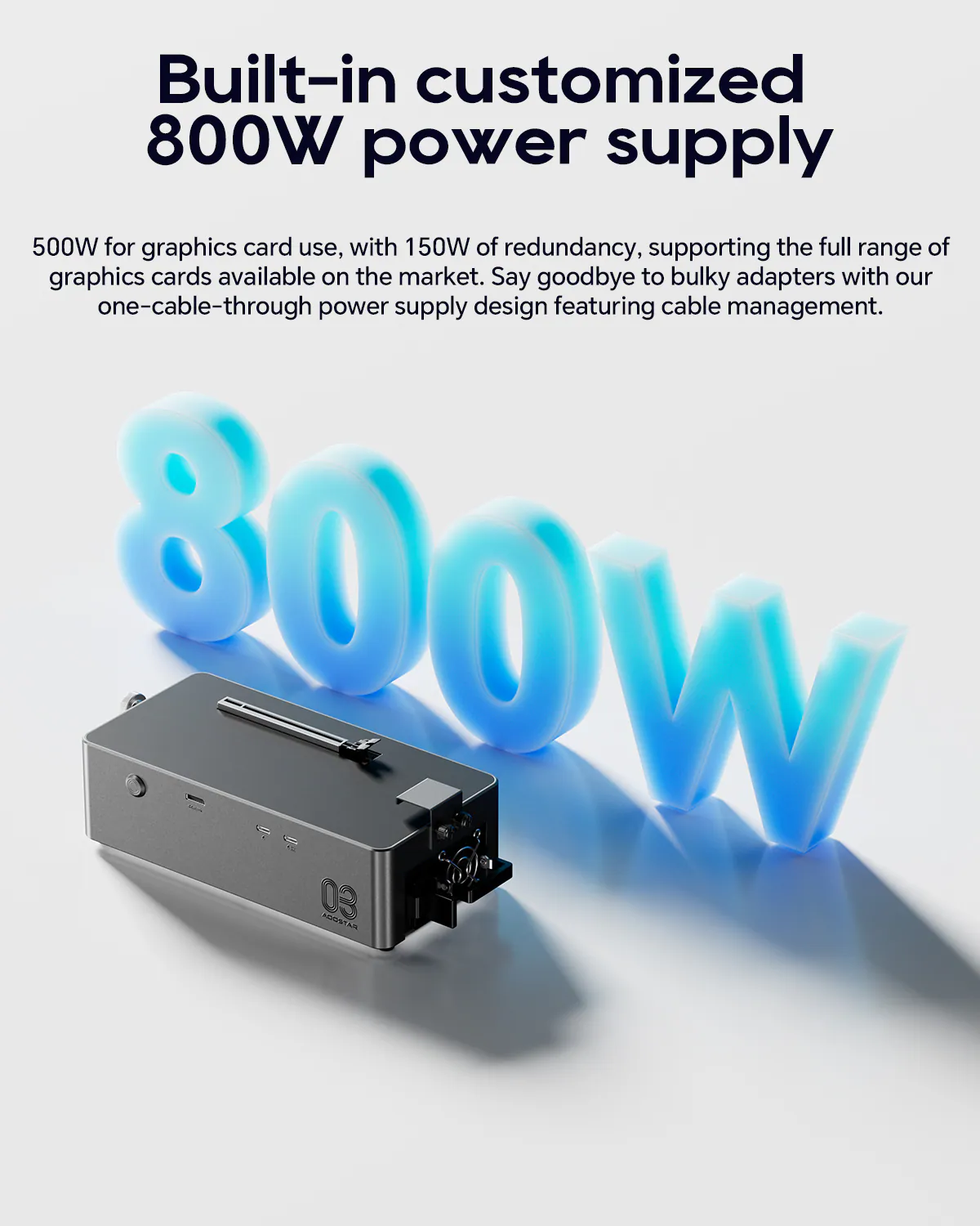 อุปกรณ์ต่อการ์ดจอแยก aoostar ag03 egpu dock oculink dual usb5 (thunderbolt 5) built in 800w us plug อุปกรณ์ต่อการ์ดจอแยก aoostar ag03 egpu dock oculink dual usb5 (thunderbolt 5) built in 800w us plug