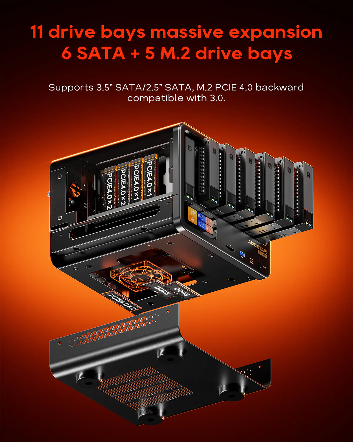 nas host mini pc aoostar wtr max device with ryzen 7 8845hs 6+5 drive bays oulink+usb4+sfp+ nas host mini pc aoostar wtr max device with ryzen 7 8845hs 6+5 drive bays oulink+usb4+sfp+