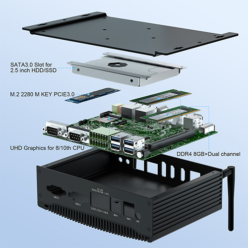 คอมพิวเตอร์ขนาดเล็กไร้พัดลม hystou h6 fanless industrial mini pc dual lan auto power on คอมพิวเตอร์ขนาดเล็กไร้พัดลม hystou h6 fanless industrial mini pc dual lan auto power on