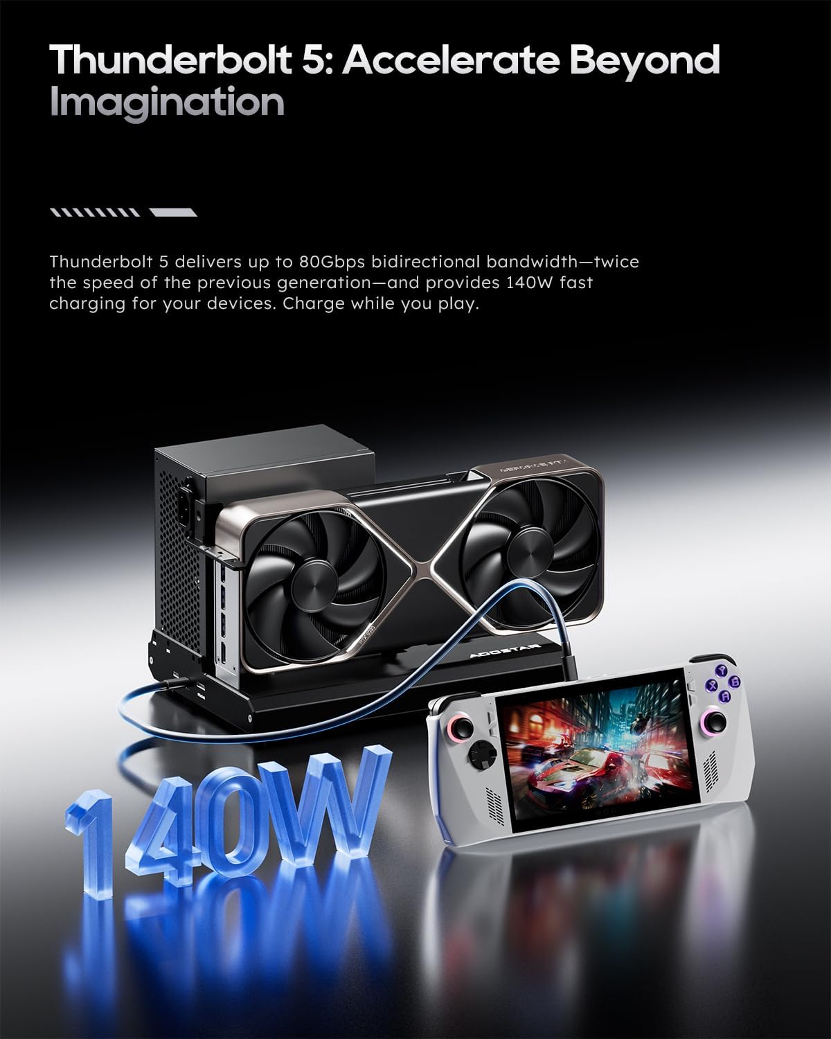 อุปกรณ์ต่อการ์ดจอแยก aoostar egpu dock eg02 tb5+oculink อุปกรณ์ต่อการ์ดจอแยก aoostar egpu dock eg02 tb5+oculink