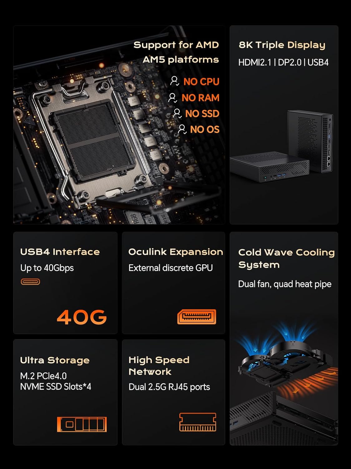 คอมพิวเตอร์แบบ pc minisforum ms a1 mini workstation supports amd am5 9950x /9900x /8700g/7950x/7900x คอมพิวเตอร์แบบ pc minisforum ms a1 mini workstation supports amd am5 9950x /9900x /8700g/7950x/7900x