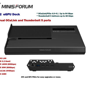 minisforum deg2 egpu dock oculink and thunderbolt 5 ports optimized for ai and creation workflows