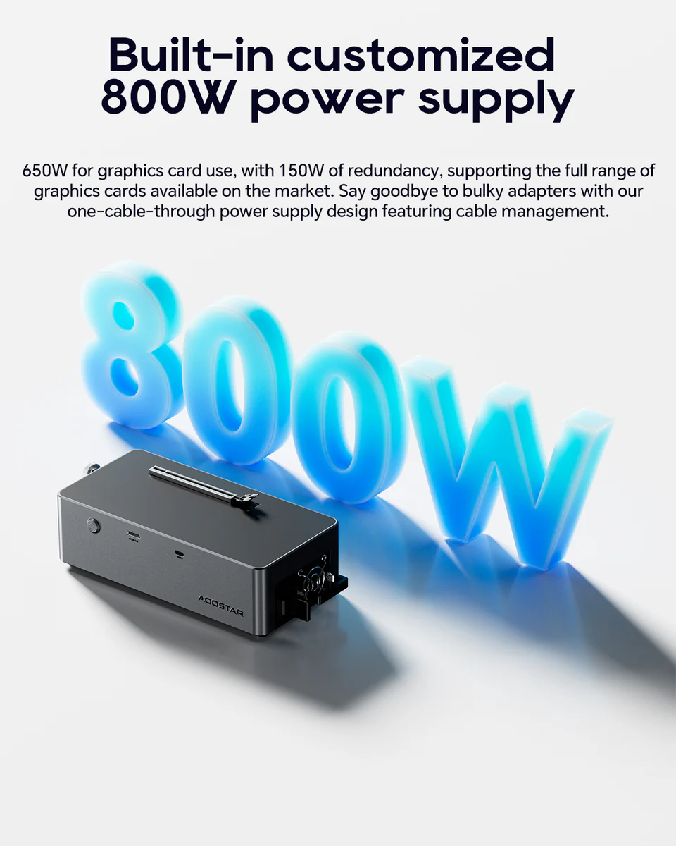 อุปกรณ์ต่อการ์ดจอแยก aoostar ag02 egpu dock oculink usb4 port built in 800w powersupply us plug อุปกรณ์ต่อการ์ดจอแยก aoostar ag02 egpu dock oculink usb4 port built in 800w powersupply us plug